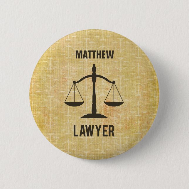 Law School Graduation Congrats Scale of Justice Button (Front)