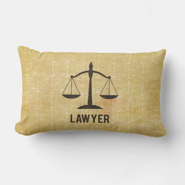 Law School Graduation Congrats Scale of Justice Lumbar Pillow (Front)