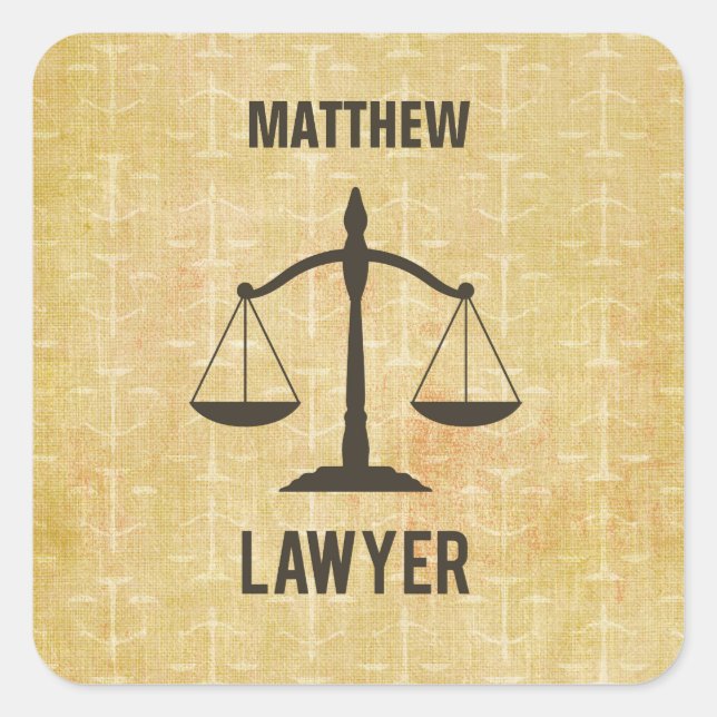 Law School Graduation Congrats Scale of Justice Square Sticker (Front)