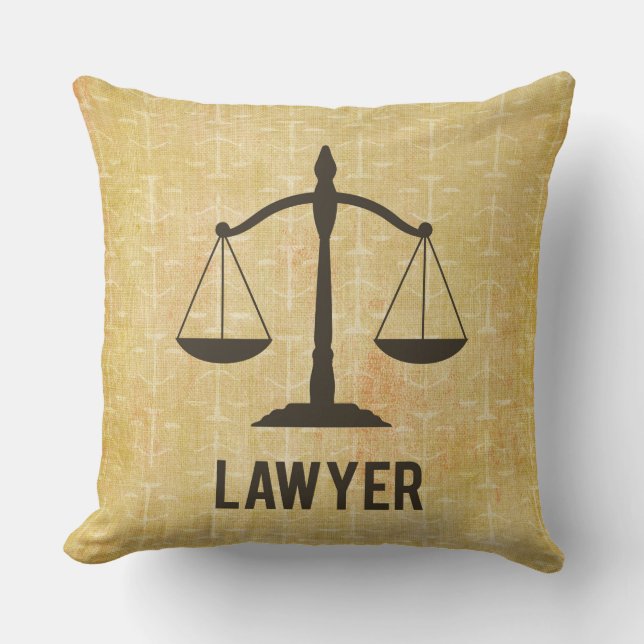 Law School Graduation Congrats Scale of Justice Throw Pillow (Front)
