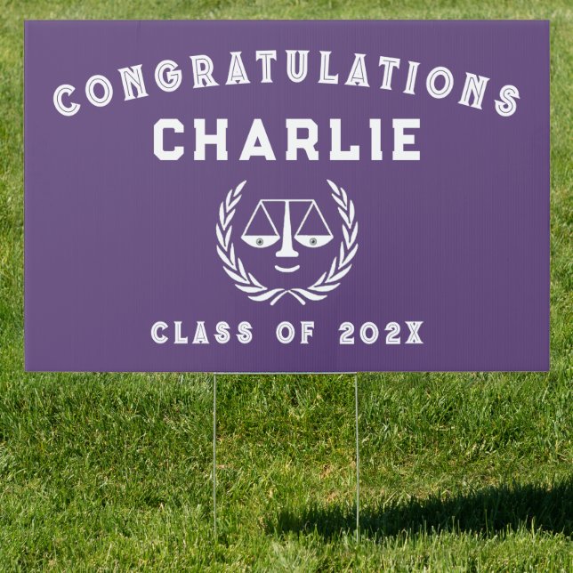 Law School Graduation Congrats Sign (Insitu)