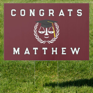 Law School Graduation Congrats Sign