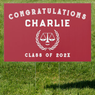 Law School Graduation Congrats Sign