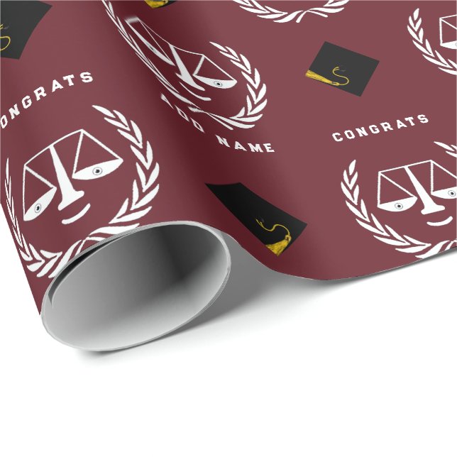 Law School Graduation Gift Wrapping Paper (Roll Corner)