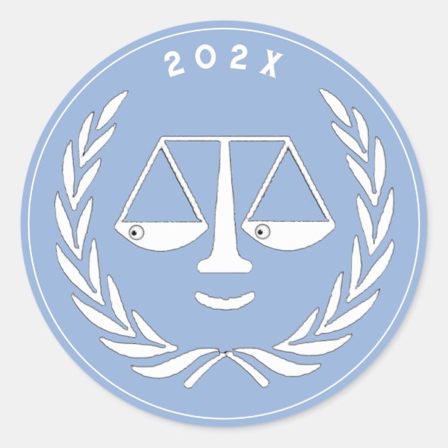Law School Graduation Graduate Classic Round Sticker (Front)