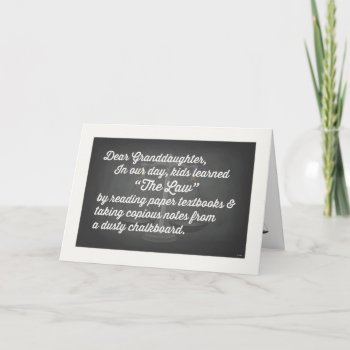 Law School Graduation  Granddaughter  Humor Card by GoodThingsByGorge at Zazzle
