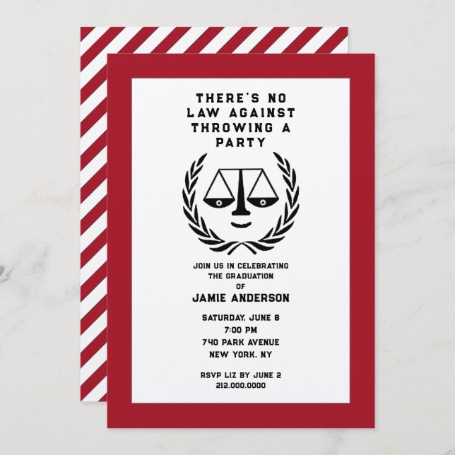 Law School Graduation Invitation (Front/Back)