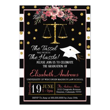 Law School Graduation Invitation -Floral Law School Graduation Invitation -Floral