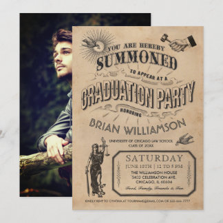 Law School Graduation Invitation Retro
