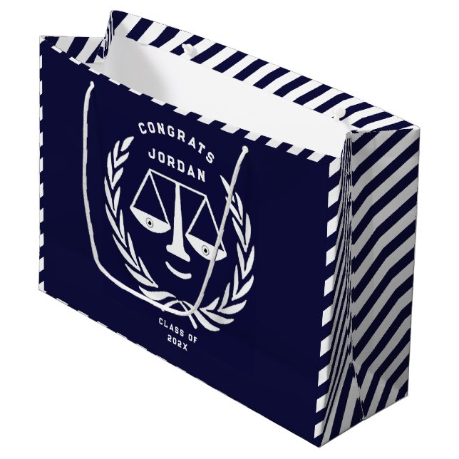 Law School Graduation Large Gift Bag (Front Angled)