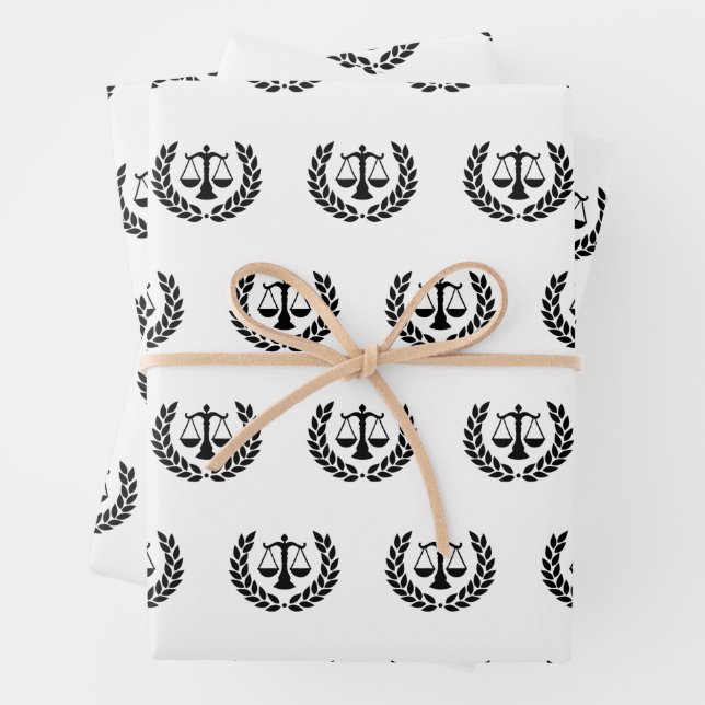 Law School Graduation Lawyer Attorney Wrapping Paper Sheets (In situ)