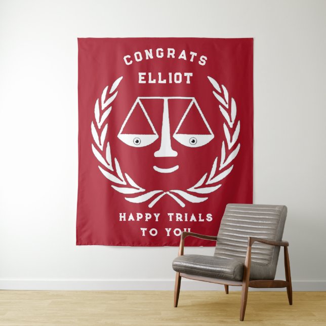 Law School Graduation Lawyer Congrats Banner Tapes Tapestry (In Situ)