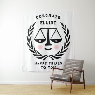 Law School Graduation Lawyer Congrats Banner Tapes Tapestry