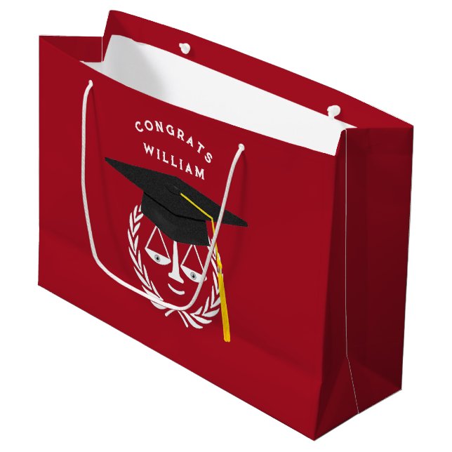 Law School Graduation Lawyer Large Gift Bag (Front Angled)