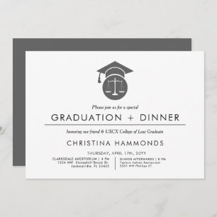 Law School Graduation Minimalist Invitation