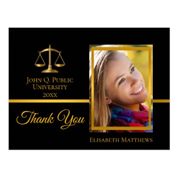 Law School Graduation Name Photo Thank You Postcard Law School Graduation Name Photo Thank You Postcard