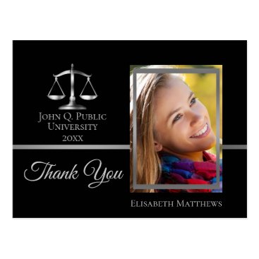 Law School Graduation Name Photo Thank You Postcard Law School Graduation Name Photo Thank You Postcard