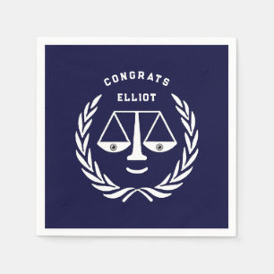 Law School Graduation Navy Blue Napkins