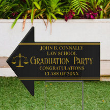 Law School Graduation Party Black Gold Arrow Yard