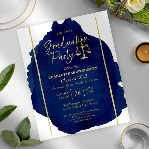 Law School Graduation Party Budget Invitation