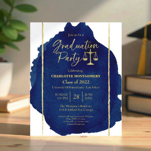 Law School Graduation Party Budget Invitation