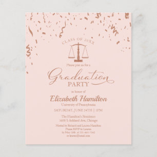 Law School Graduation Party Budget Invitations