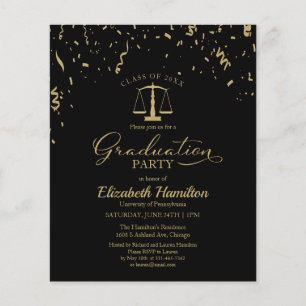 Law School Graduation Party Budget Invitations