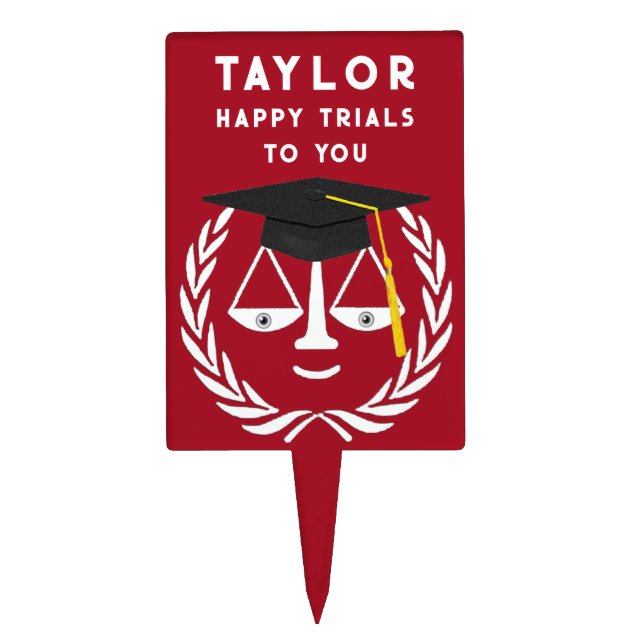 Law School Graduation Party Cake Topper (Front)