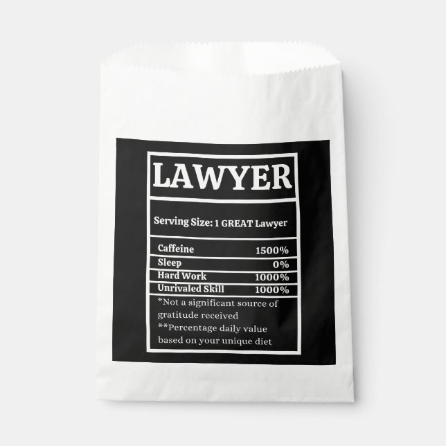 Law School Graduation Party Favor Lawyer Thank You Bag (Front)