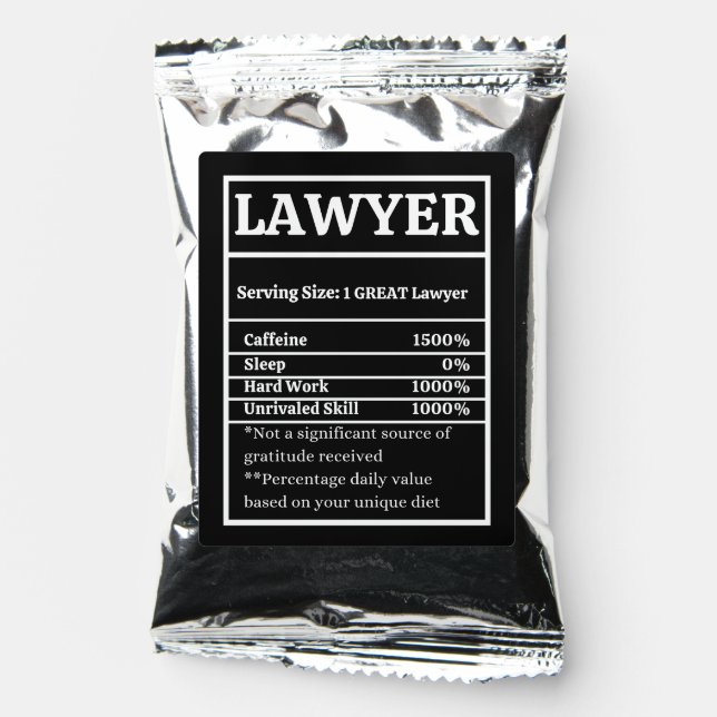 Law School Graduation Party Favor Lawyer Thank You Coffee Drink Mix (Front)