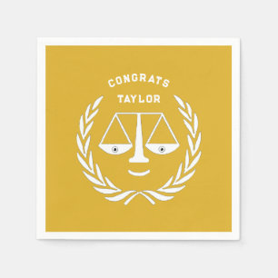 Law School Graduation Party Gold Napkins
