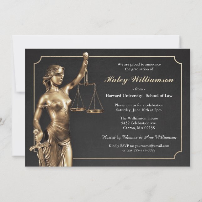 Law School Graduation Party Invitation (Front)