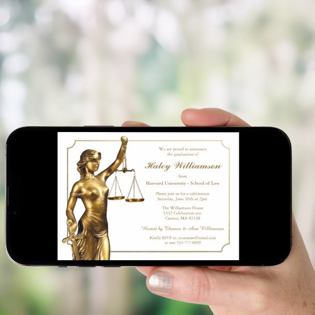 Law School Graduation Party Invitation (Front Digital)