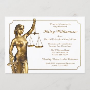 Law School Graduation Party Invitation by Anything_Goes at Zazzle