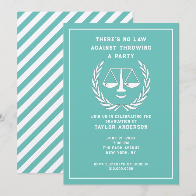 Law School Graduation Party Invitation (Front/Back)
