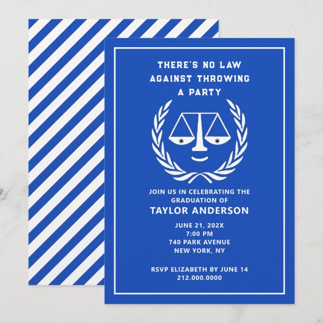 Law School Graduation Party Invitation (Front/Back)