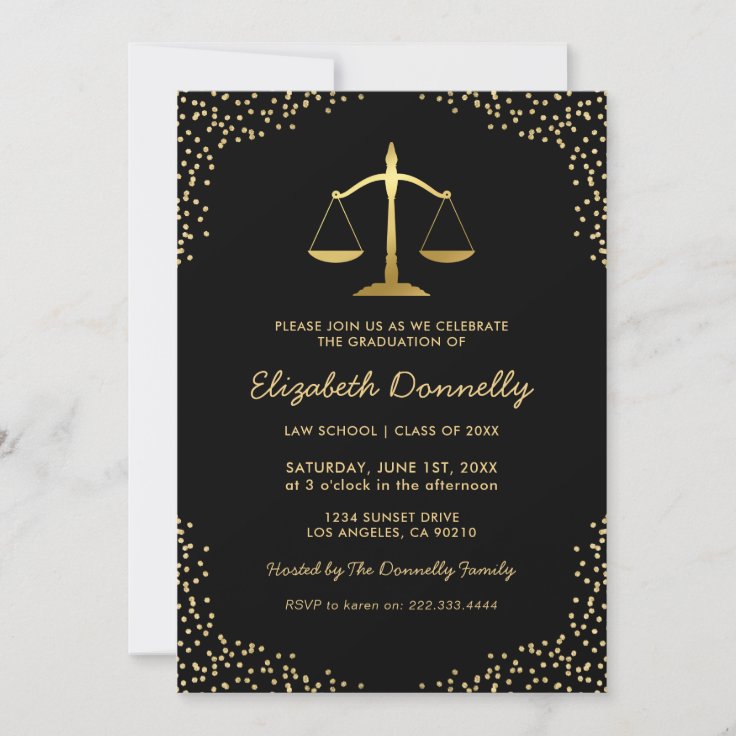 Law School Graduation Party Invitation | Zazzle