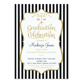 Law School Graduation Party Invitation Lawyer