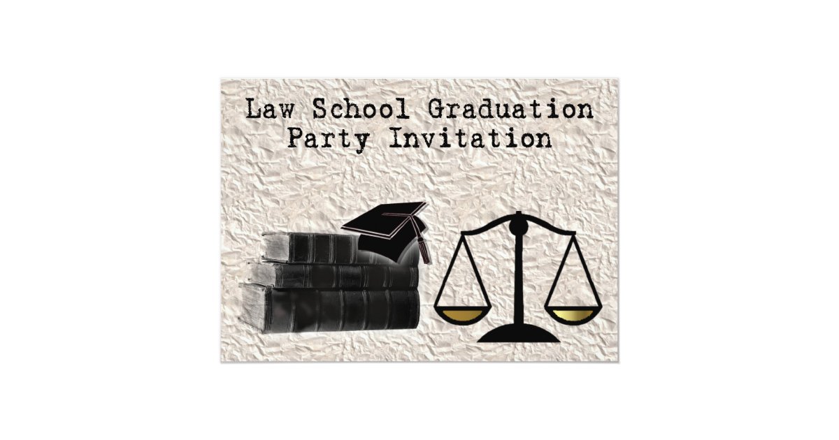 Law School Graduation Party Invitation scales book ...