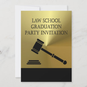 Law School Graduation Party Invitation scales book
