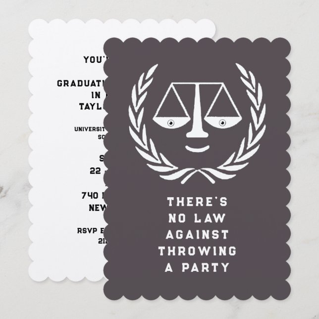 Law School Graduation Party Invitations (Front/Back)