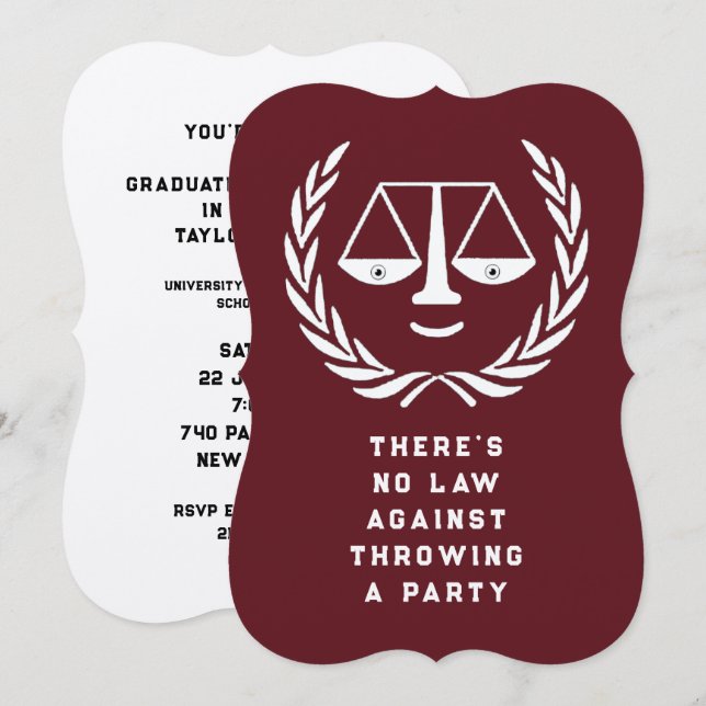 Law School Graduation Party Invitations (Front/Back)