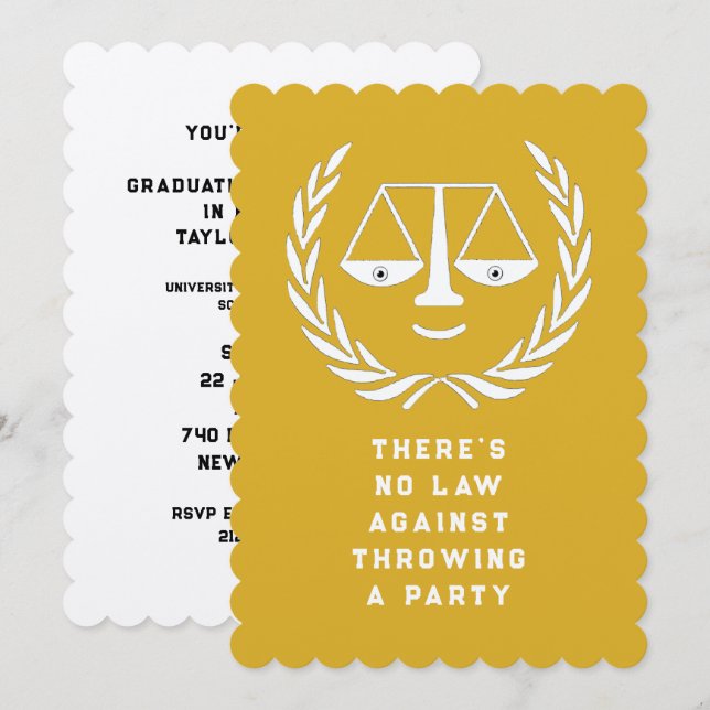 Law School Graduation Party Invitations (Front/Back)