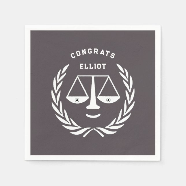 Law School Graduation Party Napkins (Front)
