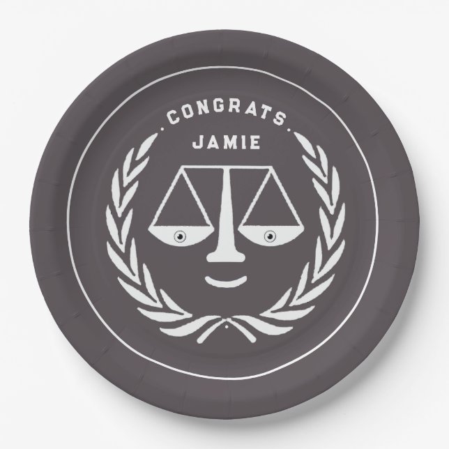 Law School Graduation Party Paper Plates (Front)