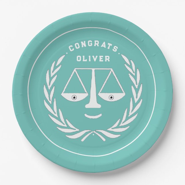 Law School Graduation Party Paper Plates (Front)