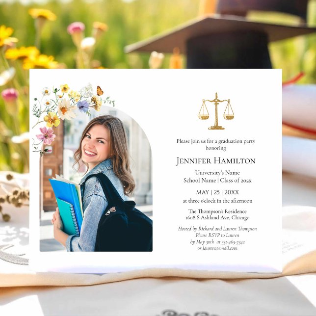 Law School Graduation Party Photo Invitation (Creator Uploaded)