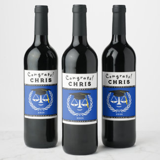 Law School Graduation Party Wine Label