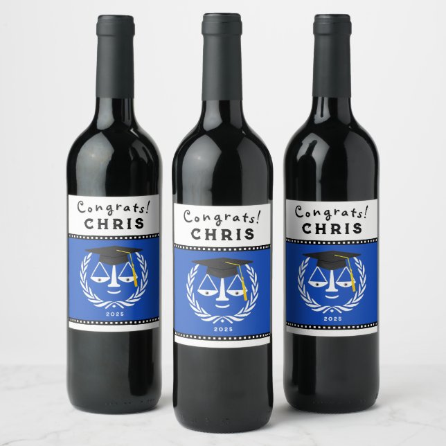 Law School Graduation Party Wine Label (Bottles)