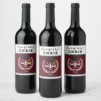 Law School Graduation Party Wine Label